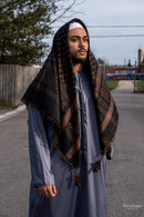 Black and Brown Imamah/Shemagh/Keffiyyah Arab Men's Scarf