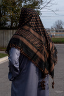 Black and Brown Imamah/Shemagh/Keffiyyah Arab Men's Scarf