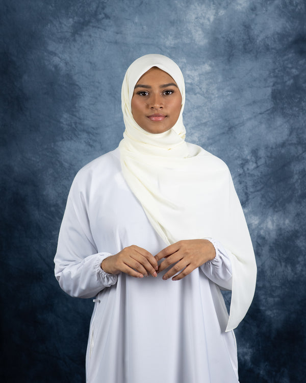 Butter Cream Silk Crinkle Chiffon Hijab