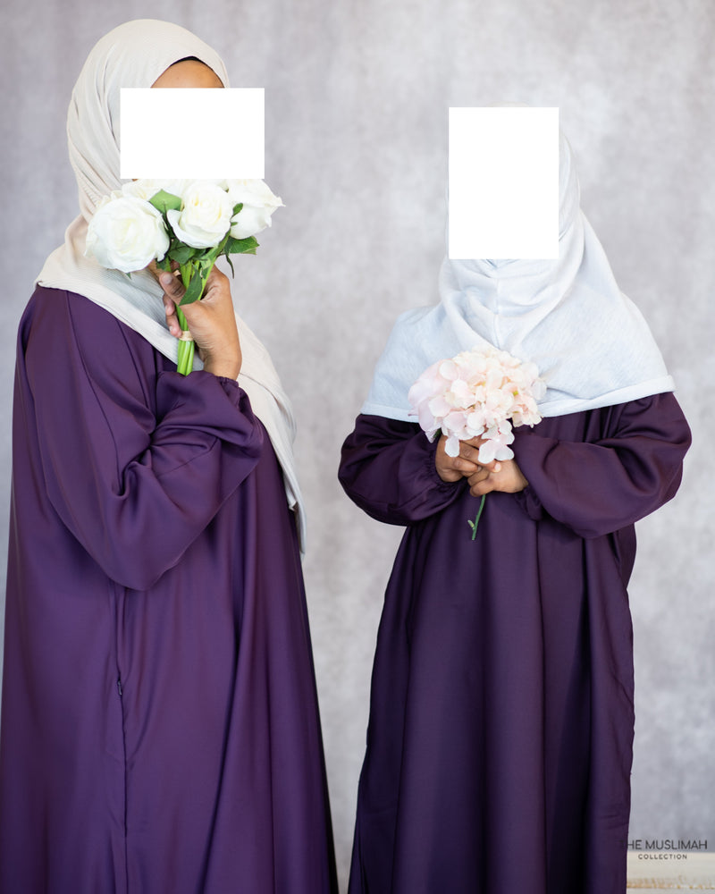 Mini Muslimah Kids Girls Abaya (Eggplant Purple)