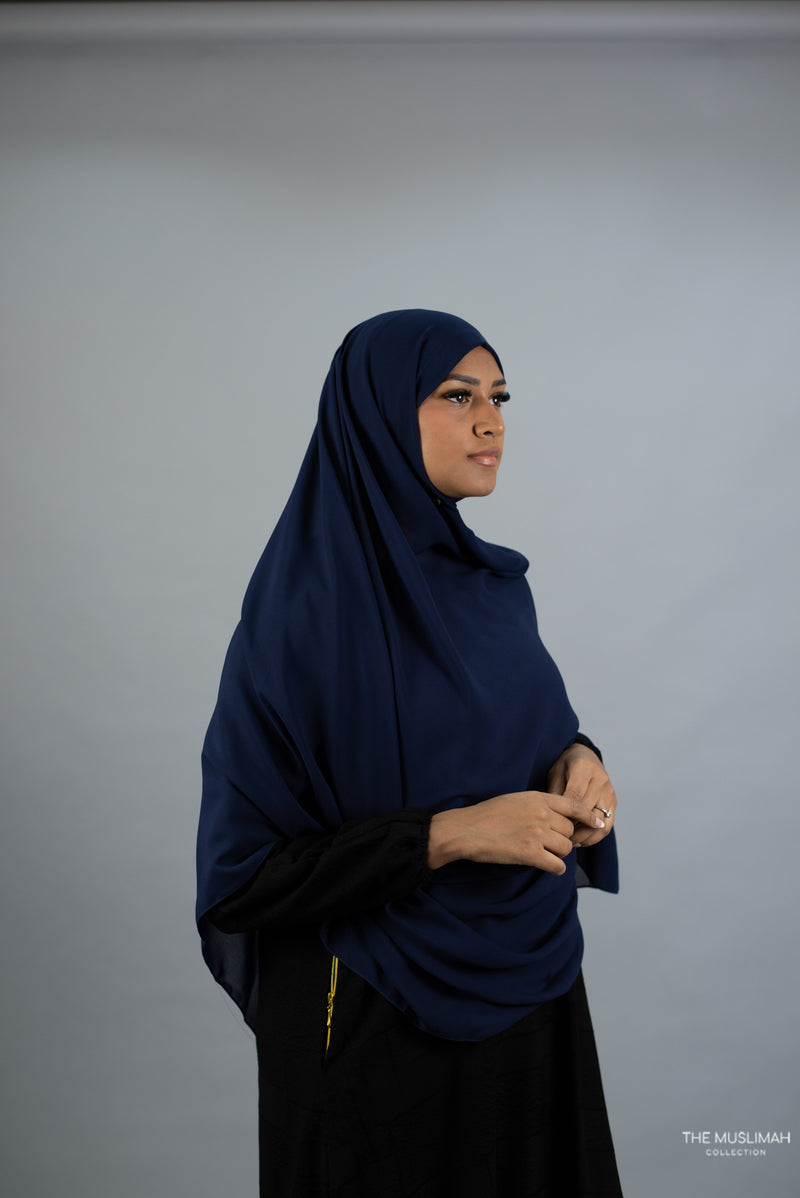 Chiffon Hijab XL - Navy Blue