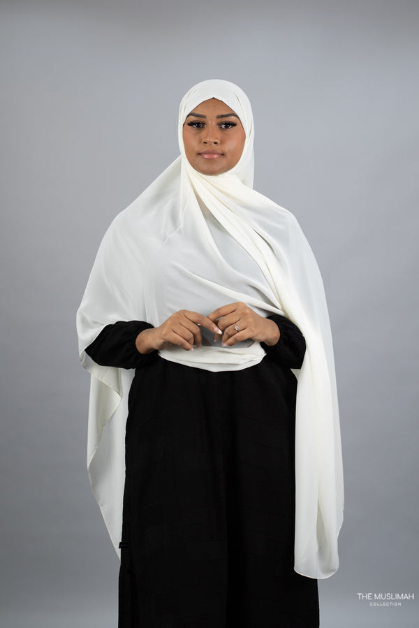 Off-White XL Chiffon Hijab