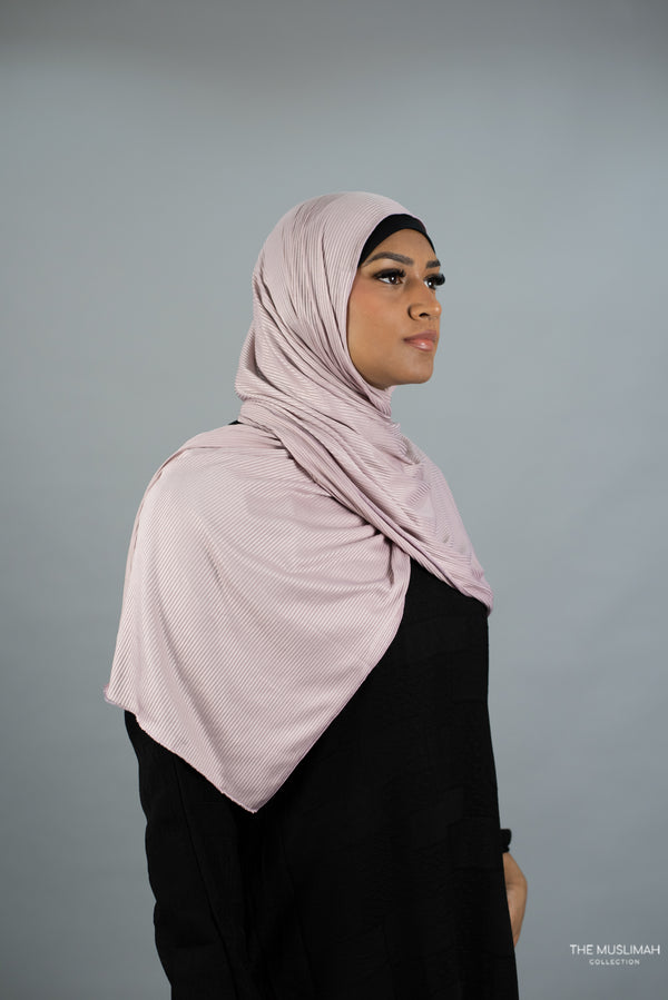 Rose Water Ribbed Jersey Hijab