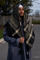 Imamah/Shemagh/Keffiyyah Arab Men's Scarf - Black and Cream