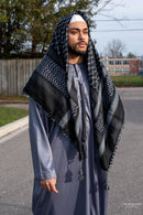 Imamah Black and Grey - (Grey Tassel)