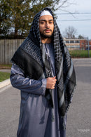 Imamah Black and Grey - (Grey Tassel)