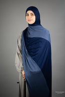 Jersey XL Hijab - Two Toned Navy and Sky Blue