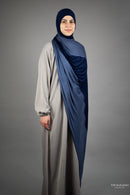 Jersey XL Hijab - Two Toned Navy and Sky Blue