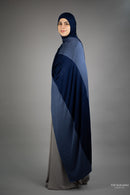Jersey XL Hijab - Two Toned Navy and Sky Blue