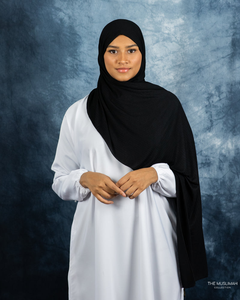 Woven Hijab Black