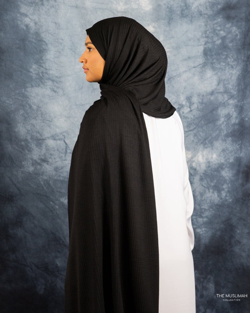 Woven Hijab Black