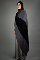 Jersey XL Hijab - Two Toned Black and Grey