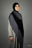 Jersey XL Hijab - Two Toned Black and Grey