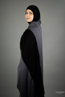 Jersey XL Hijab - Two Toned Black and Grey