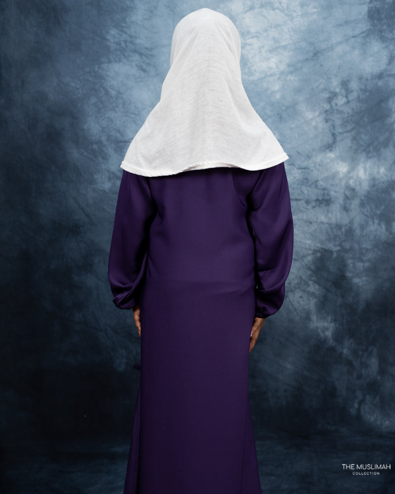 Mini Muslimah Kids Girls Abaya (Eggplant Purple)