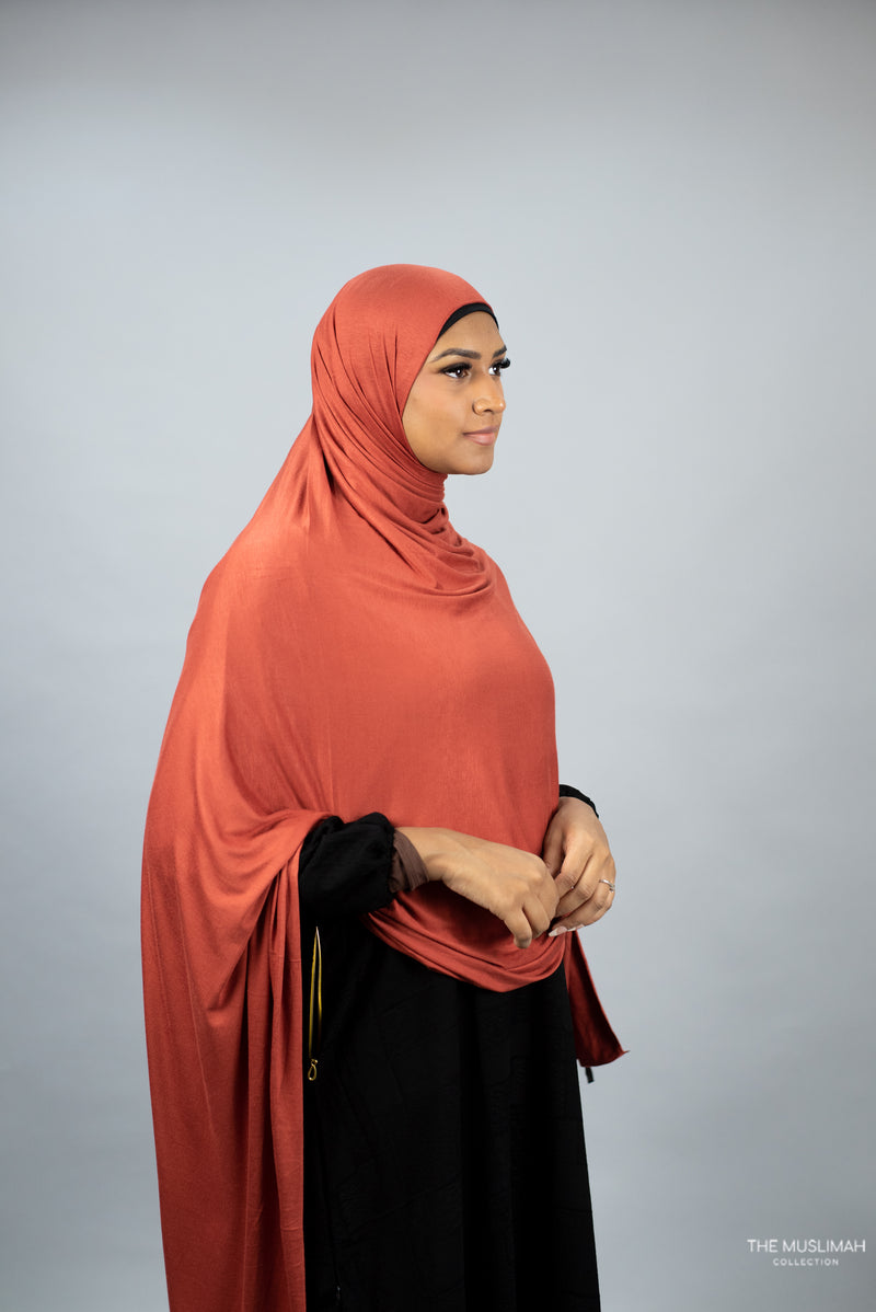 Jersey XL Hijab - Burnt Orange