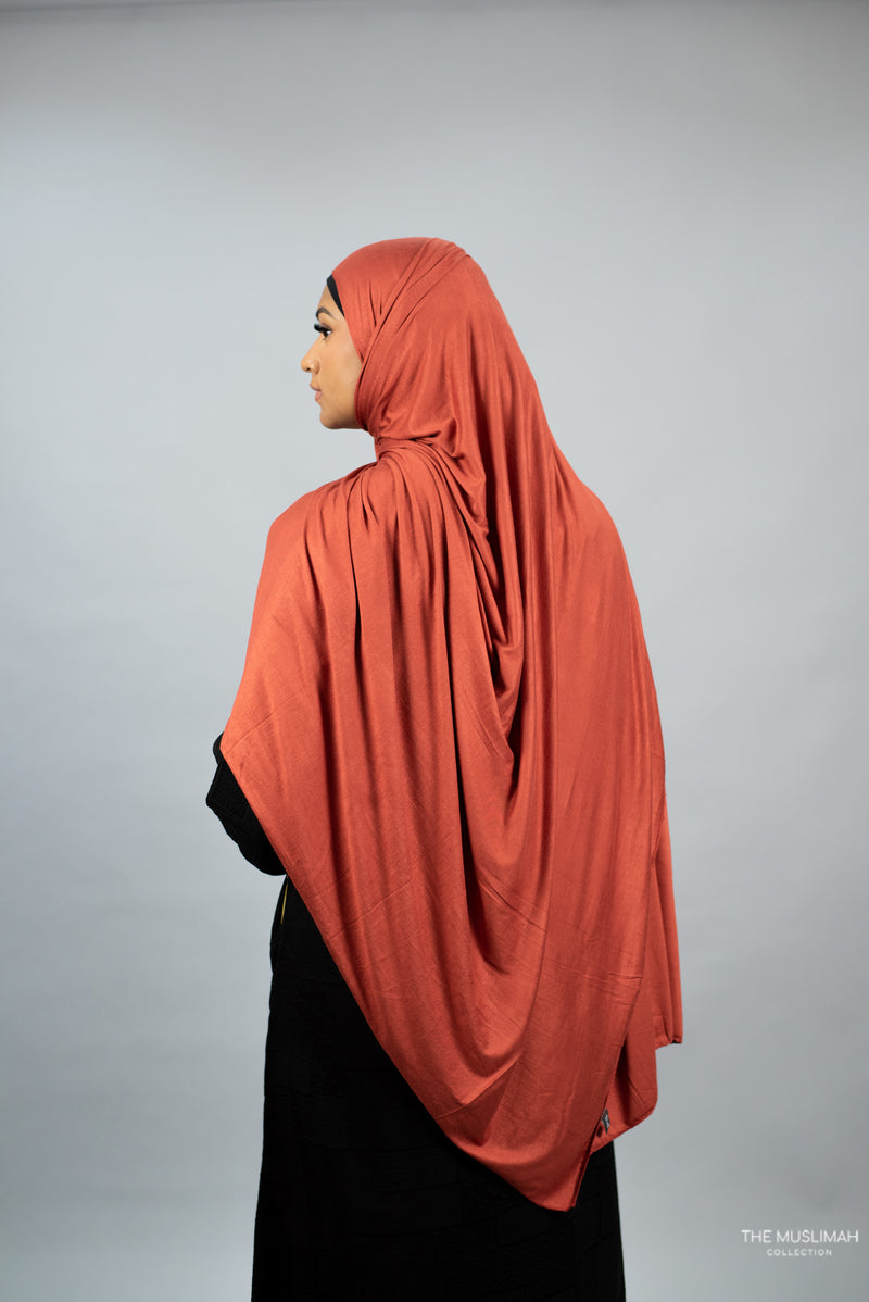 Jersey XL Hijab - Burnt Orange