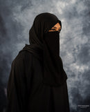 Luxury Black Elastic Half Niqab