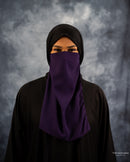 Eggplant Purple Crepe Chiffon Elastic Half Niqab