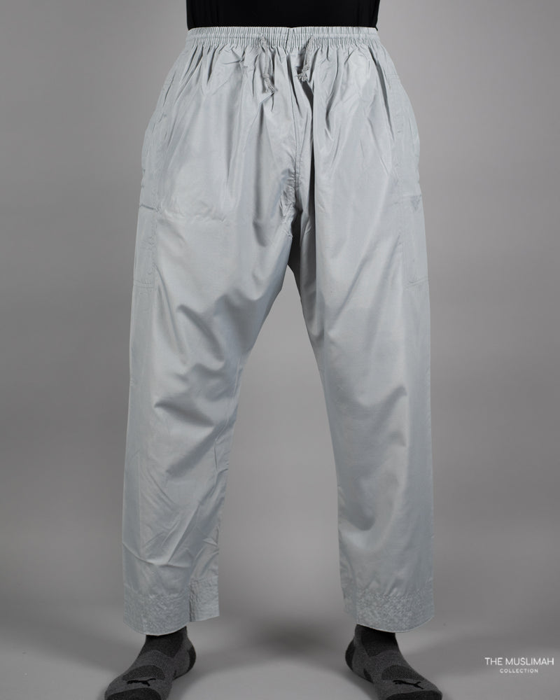 Men's Thobe Pants with Pockets - Light Grey