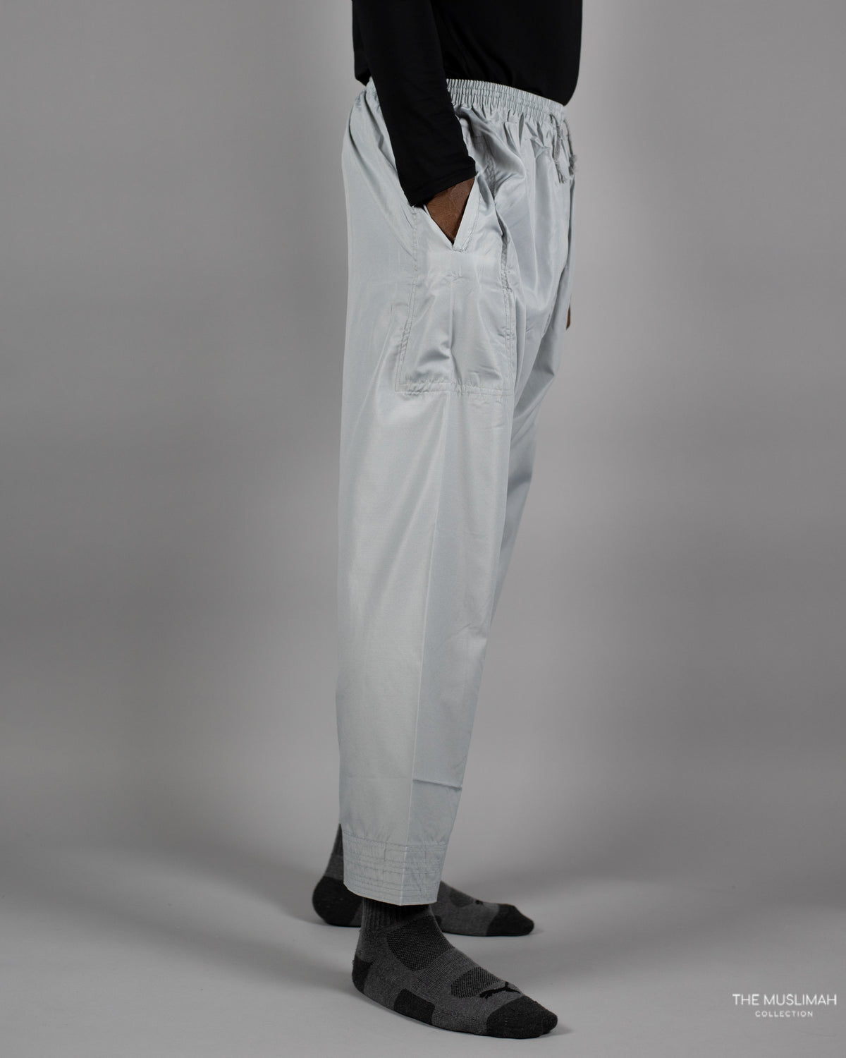 Men's Thobe Pants with Pockets - Light Grey 46 Men's Thobe Pants with Pockets - Light Grey 46