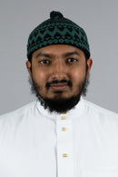 Hadith Disciple Zig Zag Kufi (Evergreen and Black)
