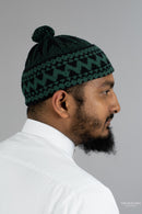 Hadith Disciple Zig Zag Kufi (Evergreen and Black)
