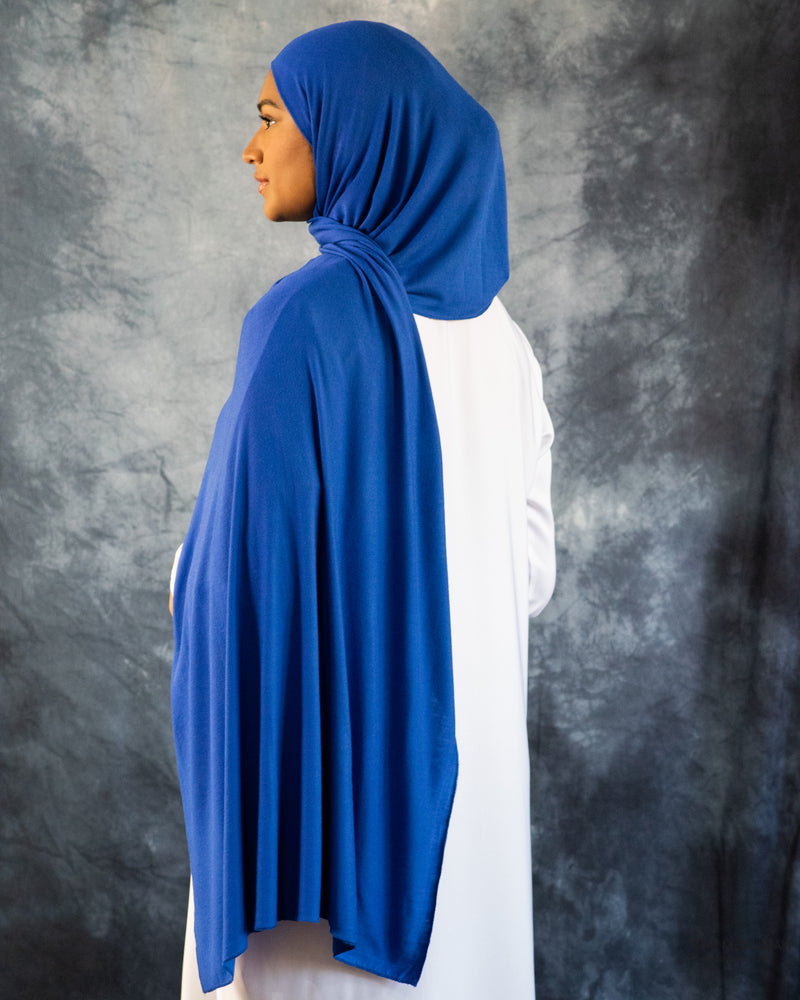Royal Blue Jersey Hijab