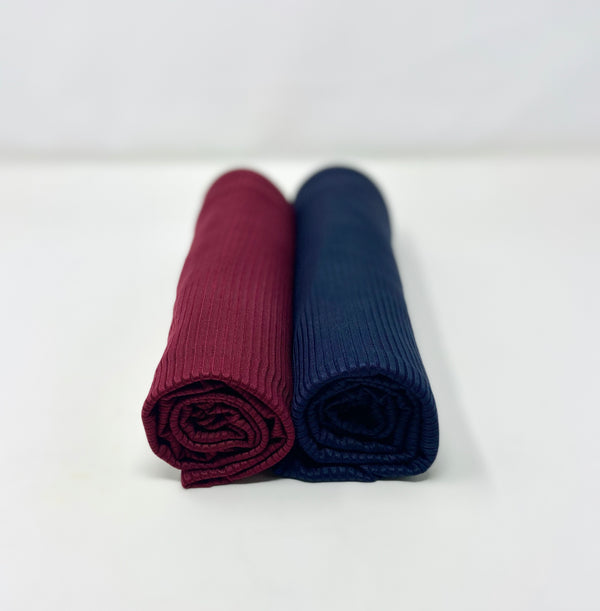 Ribbed Jersey Hijab Bundle Set 2 for $20: Maroon and Navy Blue