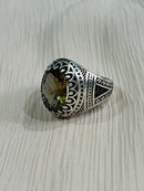 Arch Citrine Sterling Silver Mens Islamic Ottoman Ring
