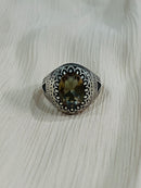 Arch Citrine Sterling Silver Mens Islamic Ottoman Ring