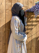 Clearance SALE LV *Black* and Golden Belt Satin Silky Kimono Abaya (See PIC *No belt*)