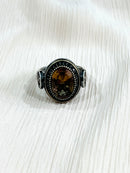 Swords Smoked Topaz Sterling Silver Mens Islamic Ottoman Ring