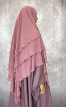 Chiffon Three Layered Princess Khimar (Orchid Smoke)