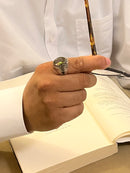 Arch Citrine Sterling Silver Mens Islamic Ottoman Ring