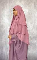 Chiffon Three Layered Princess Khimar (Orchid Smoke)